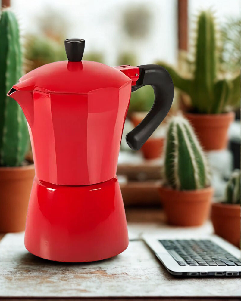 Cafetera Moka Roja: Espresso intenso en casa