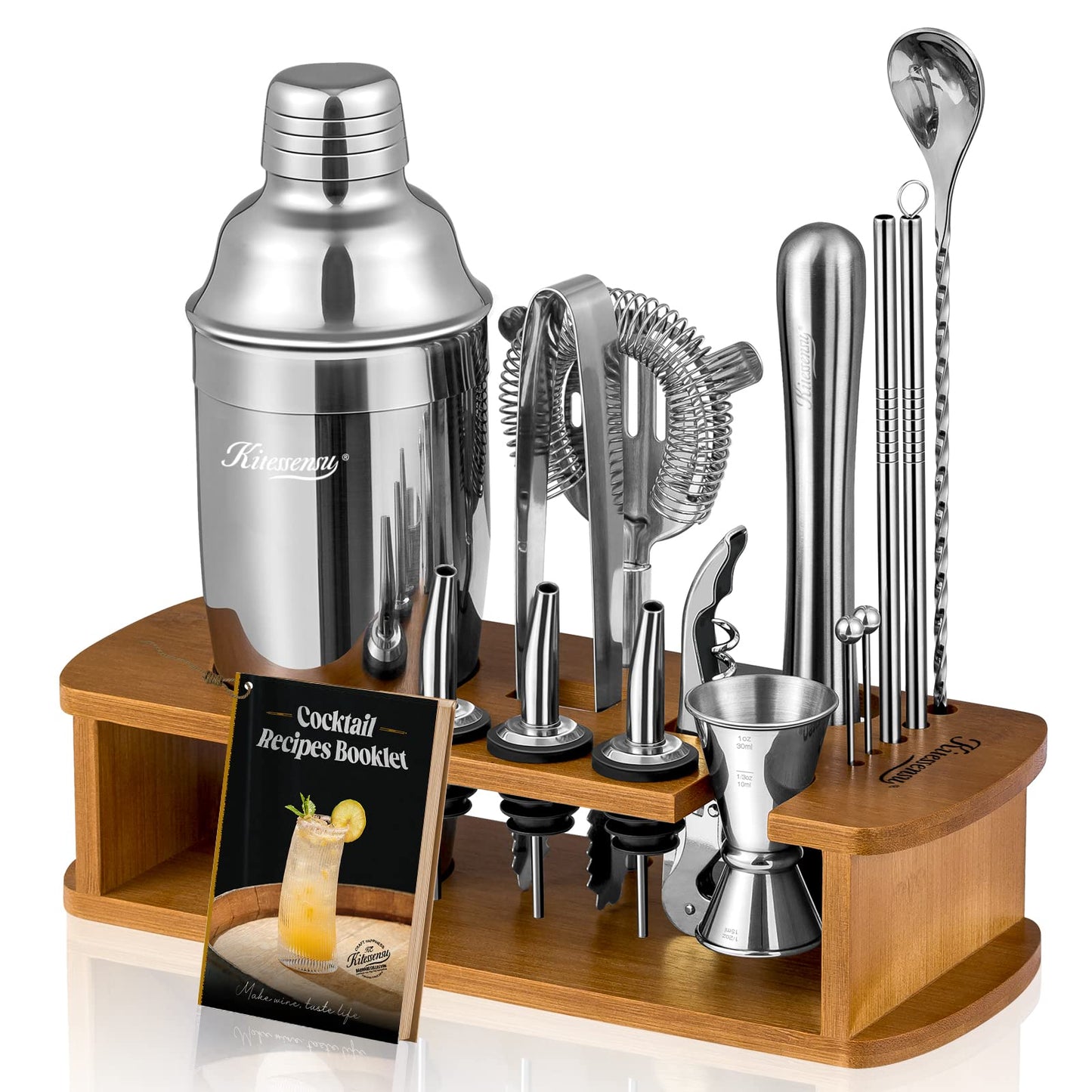 Kit de Coctelería Kitessensu de Acero Inoxidable