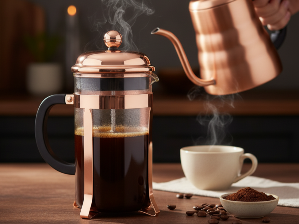 Prensa Francesa 600 ml: Café puro, aromático, saludable