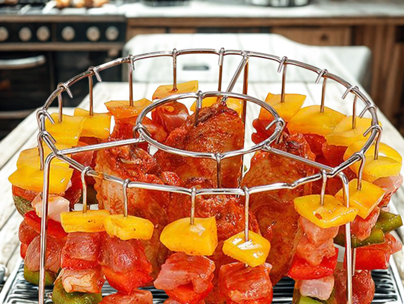 Parrilla Circular 18 Brochetas para Freidora de Aire