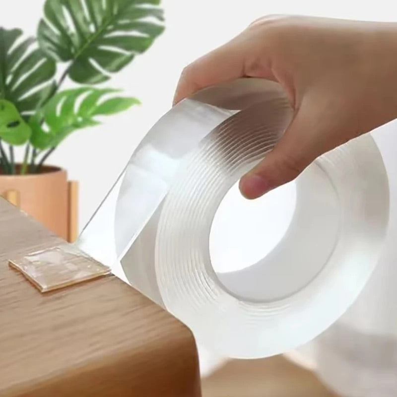 Cinta Adhesiva Transparente Reutilizable – Fuerte, Limpia y Sin Daños